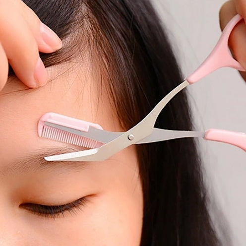 JC-241228BUT-039  Beauty tools eyebrow scissors with eyebrow comb