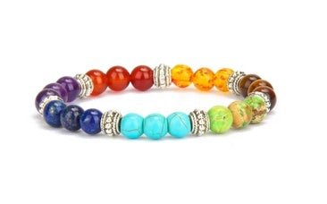 JC-241230BBJ-054  Colorful Blue Turquoise Bracelet Chakra Chakra Energy Yoga Beads Bracelets