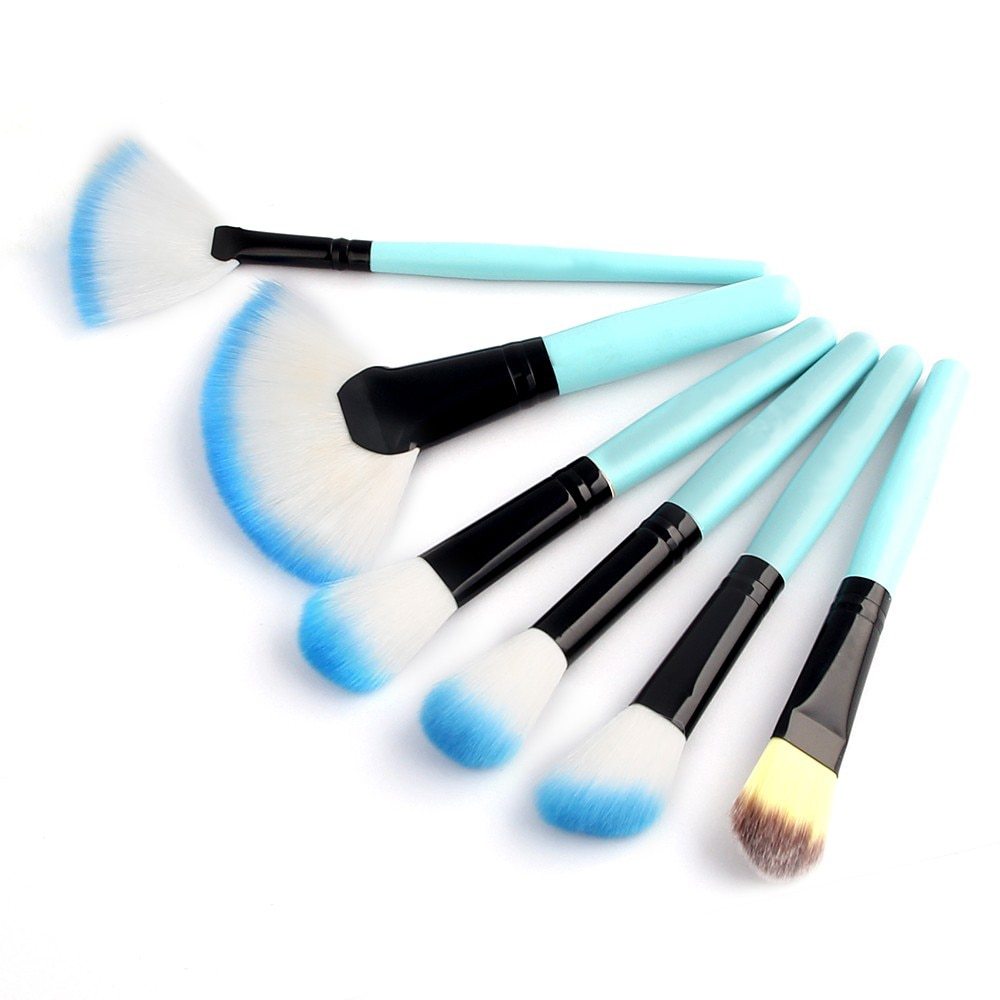 JC-241228BUT-027  Professional 32Pcs Makeup Brush Foundation Eye Shadows Powder Blue Make Up Brushes Tools Cosmetic Bag pincel maquiagem Brushes