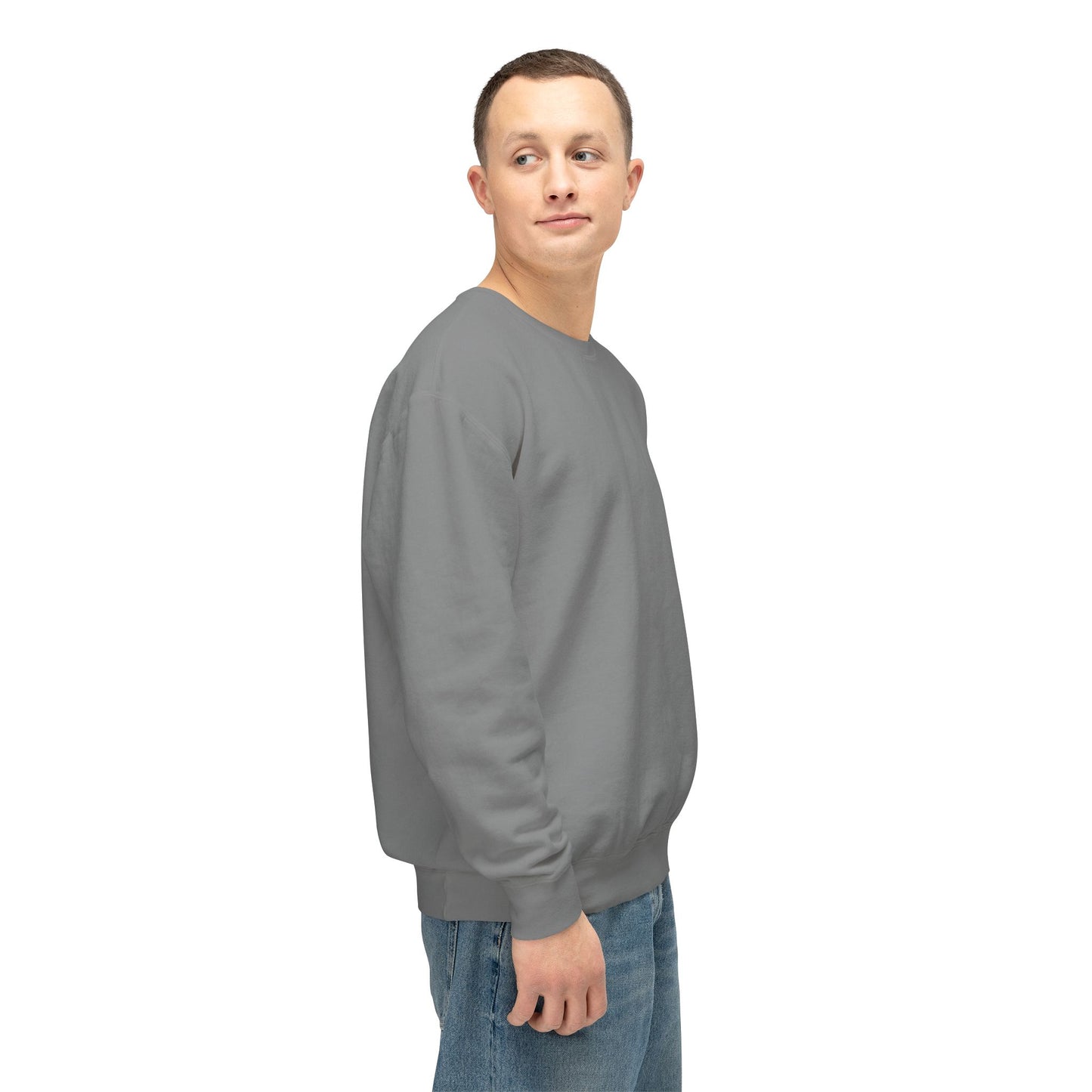 SW-113GRY-24  Unisex Lightweight Crewneck Grey Color Sweatshirt