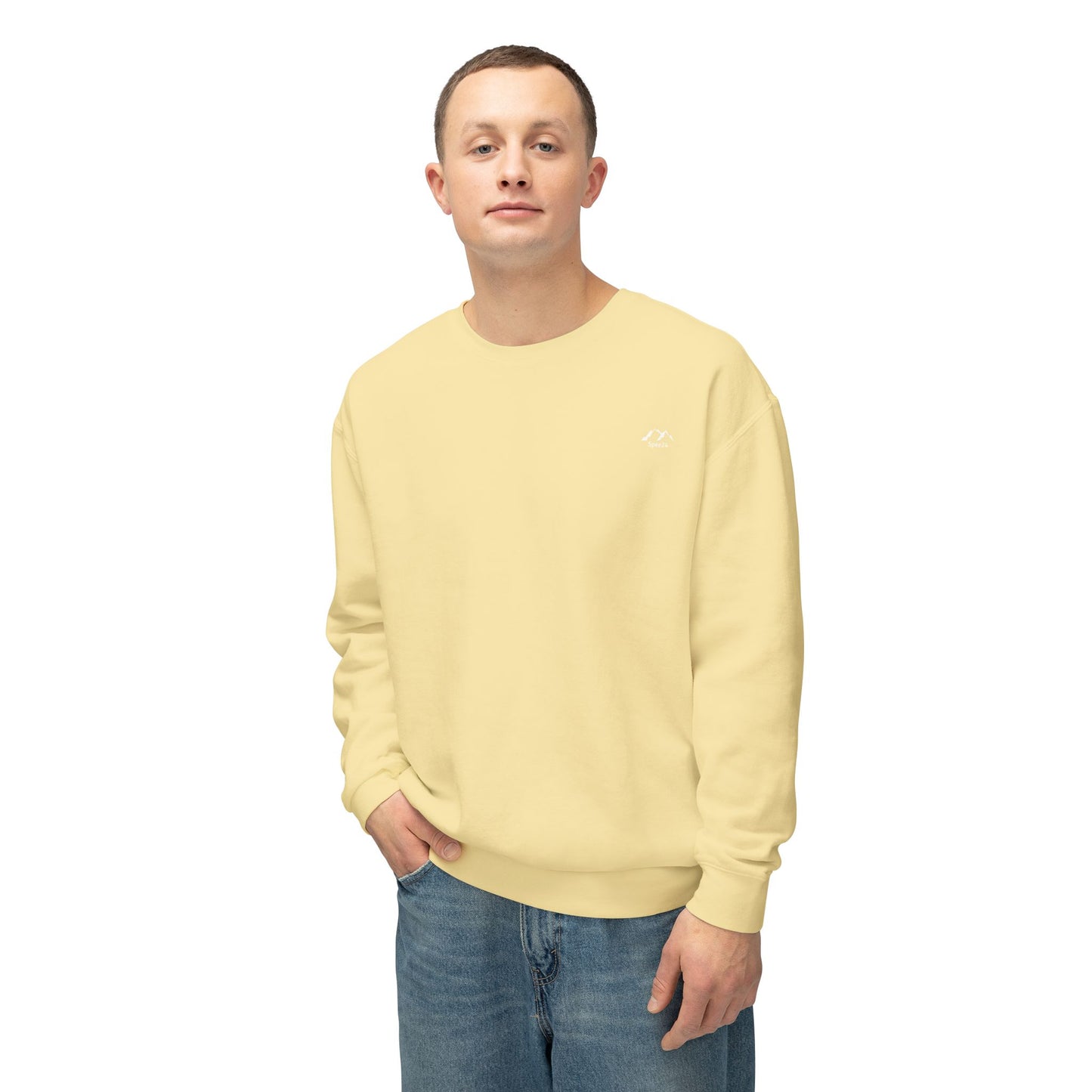 SW-107YLO-24  Unisex Lightweight Crewneck Butter Color Sweatshirt