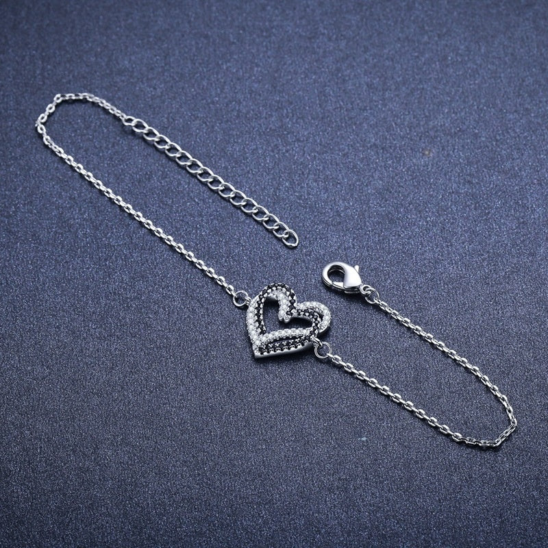 JC-241230BBJ-071  Titanium Steel Exquisite Cute Fashion Heart Bracelet