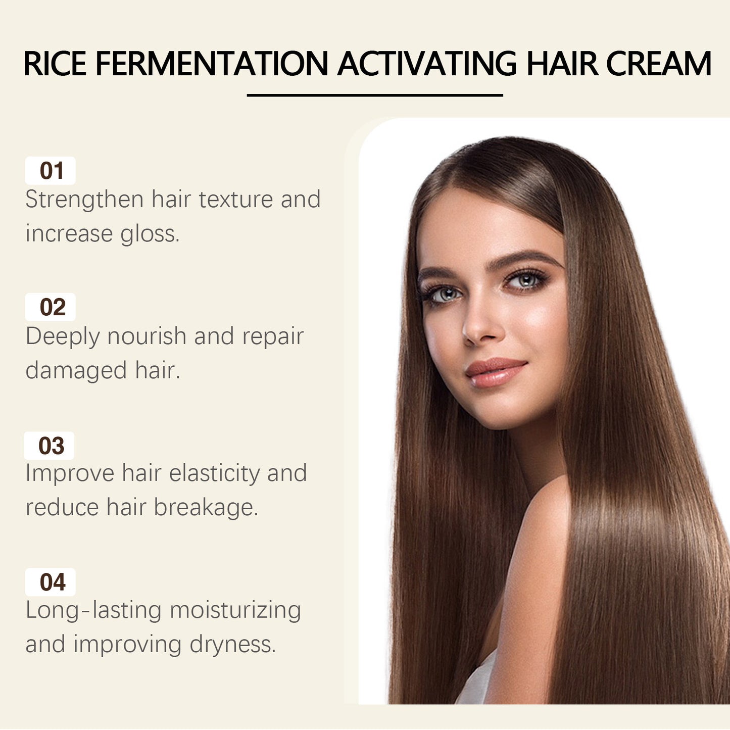 JC-250104HRC-075  Rice Moisturizing Hair Care Milk Repair Hair Nourishing