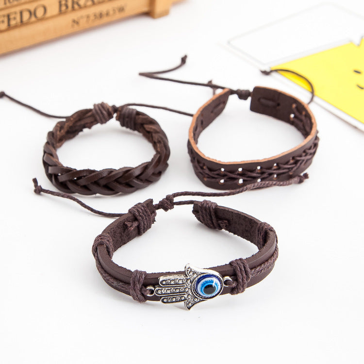 JC-241230BBJ-030  Palm eye leather men's bracelet