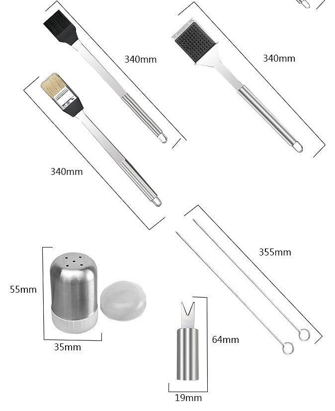 JC-250101DNW-027  10 pieces of bbq barbecue tools outdoor baking utensils