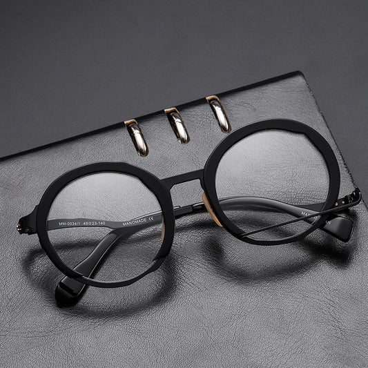 JC-250105MGL-060  Can Be Equipped With Degrees Large Frame Fashion Round Frame Metal Spectacle Frame