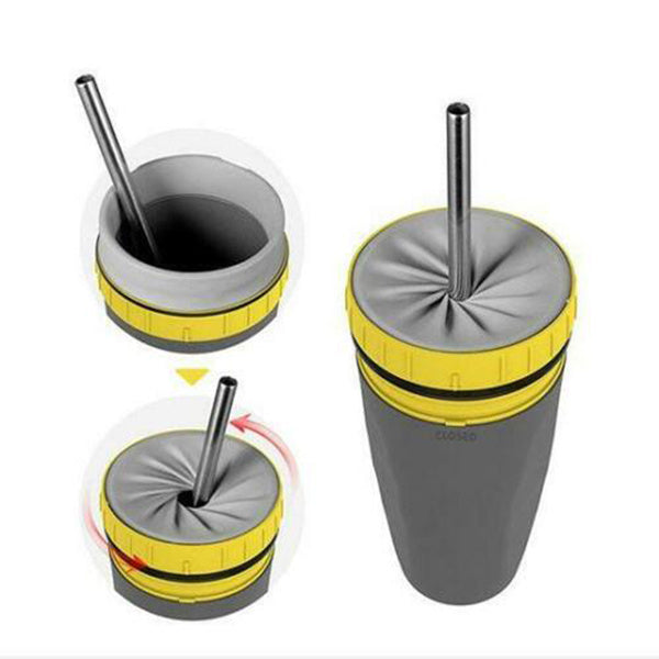 JC-250103DWR-020  No Cover Twist Cup Travel Portable Cup Double Insulation Tumbler Straw Sippy Water Bottles Portable For Children Adults