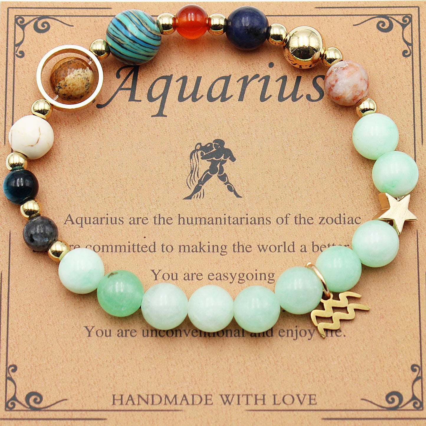 JC-241230BBJ-062  Eight Planets 12 Constellation Bracelet Morgan Stone Beaded Bracelet