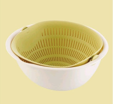 JC-241226KCT-013  Portable detachable double-layer hollow fruit and vegetable cleaning drain basket Washed rice noodles