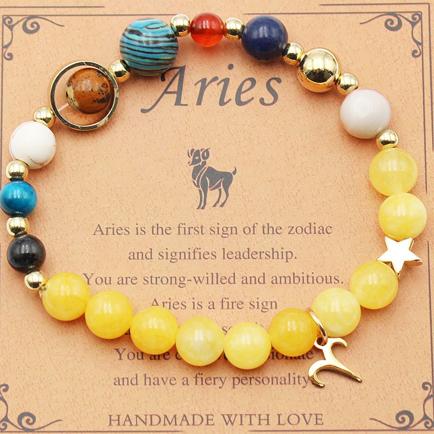 JC-241230BBJ-062  Eight Planets 12 Constellation Bracelet Morgan Stone Beaded Bracelet