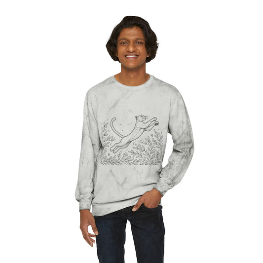 SW-065ML-24 Color Blast Crewneck Puma Cat lover Sweatshirt