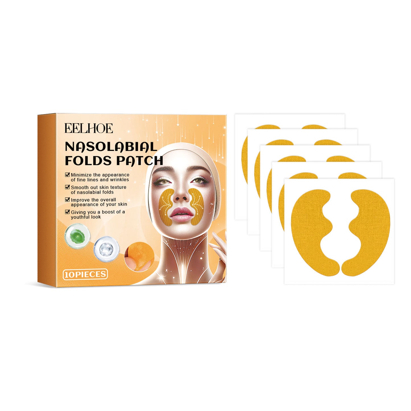 JCM-141MST-24  EELHOE Nasolabial Folds Patch, Fade Fine Lines Law Lines Lifting And Tightening Facial Skin Moisturizing And Hydrating