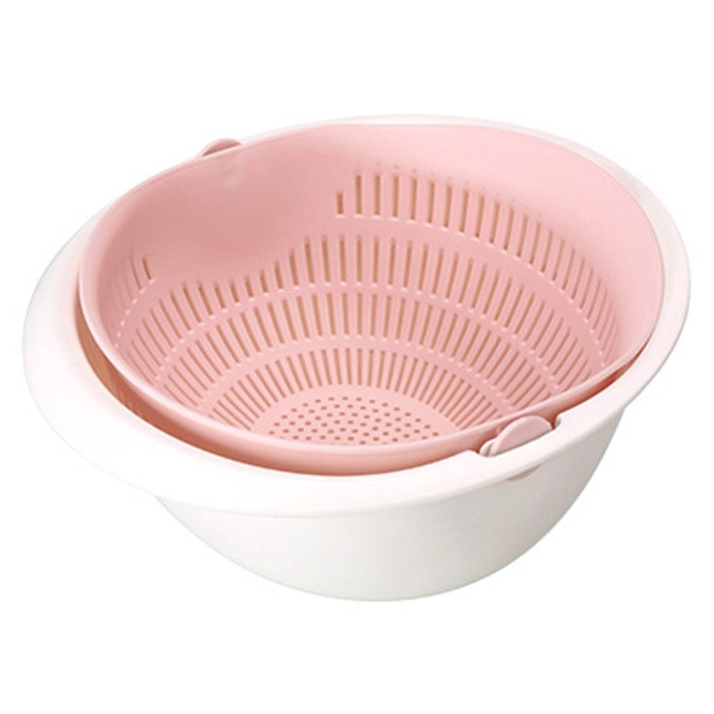 JC-241226KCT-013  Portable detachable double-layer hollow fruit and vegetable cleaning drain basket Washed rice noodles