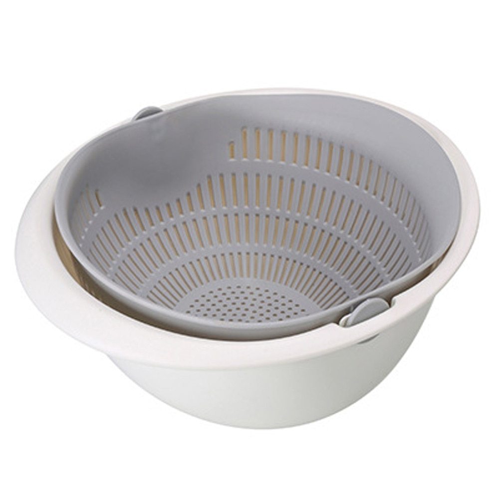 JC-241226KCT-013  Portable detachable double-layer hollow fruit and vegetable cleaning drain basket Washed rice noodles