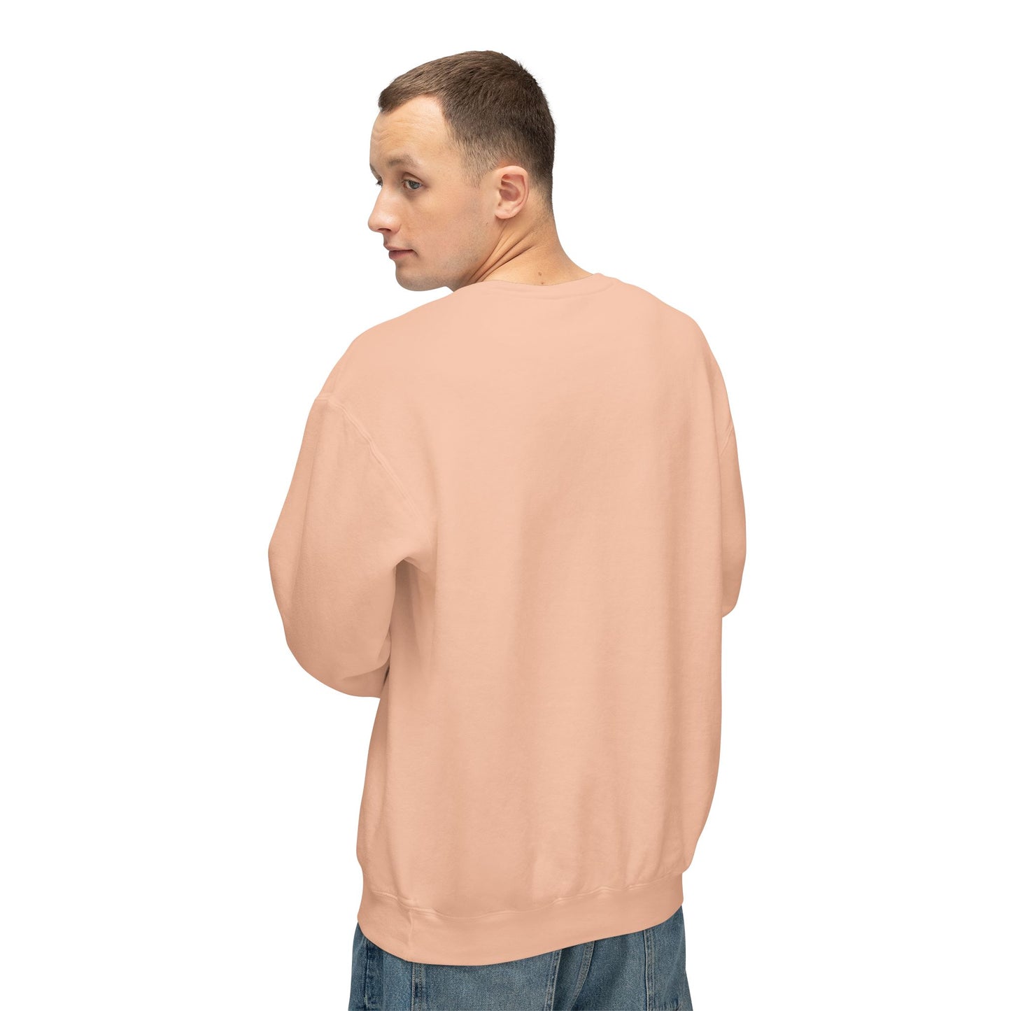 SW-108PCH-24  Unisex Lightweight Crewneck Peach Color Sweatshirt