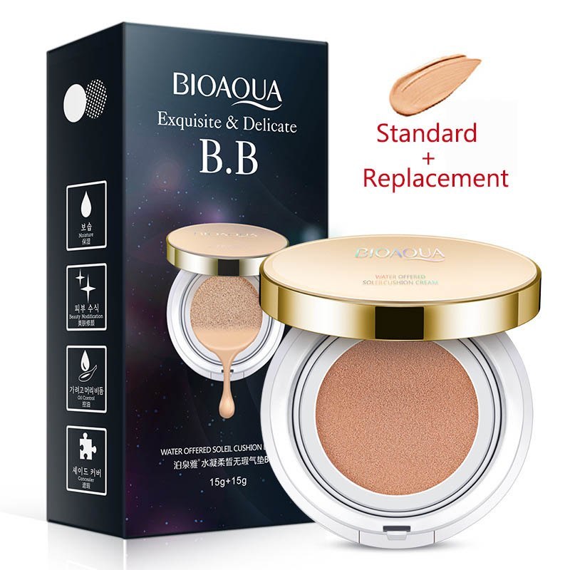 JC-241231MUP-051  Bioaqua Air Cushion BB Cream 3 Color Concealer Moisturizing Foundation Whitening Flawless Makeup Bare For Face Beauty Makeup