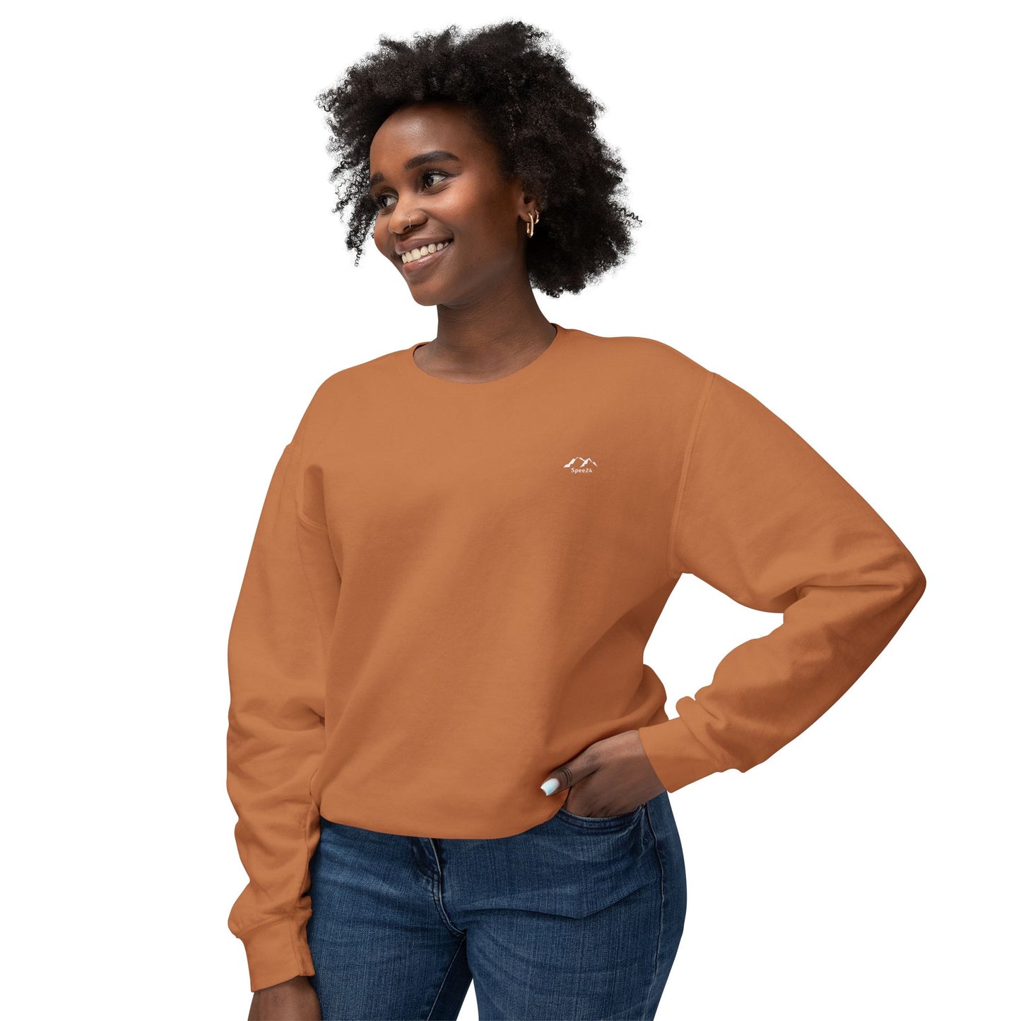 SW-110ORG-24  Unisex Lightweight Crewneck Yam Color Sweatshirt