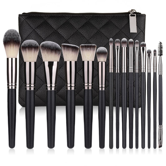 JC-241228BUT-074  15 Makeup Brushes Set Full Set Matte Black Makeup Tools