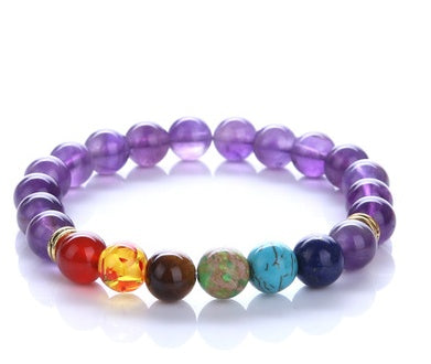 JC-241230BBJ-054  Colorful Blue Turquoise Bracelet Chakra Chakra Energy Yoga Beads Bracelets