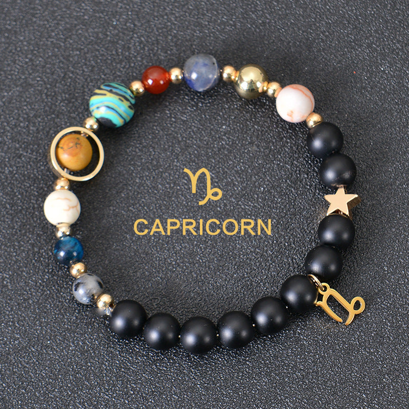 JC-241230BBJ-088  Eight Planets Twelve Constellations Bracelets Frosted Stone Beaded Bracelet