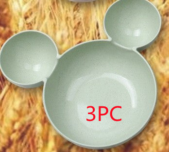 JC-250101DNW-032  Wheat Straw, Children's Bowl, Cartoon, Wheat Chopsticks, Fork Spoon, Fruit Dish, Mickey's Bowl, Lovely Gift Set