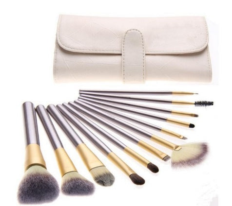 JC-241228BUT-055  Persian Make-up Brush Suit Rice White Make Up Brush, Champagne Color Brush Handle Make-up Brush Without