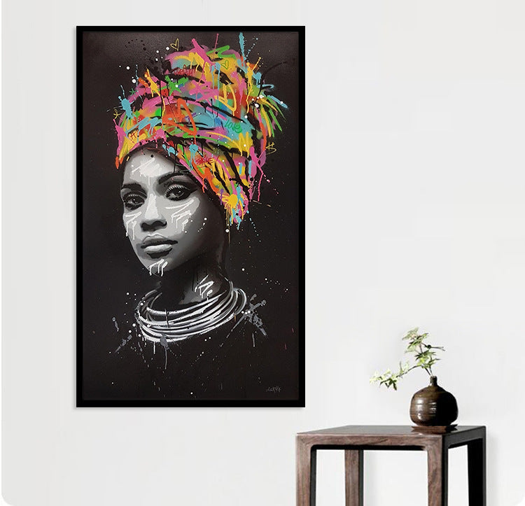 JC-250104PNT-035 Turban African woman canvas painting