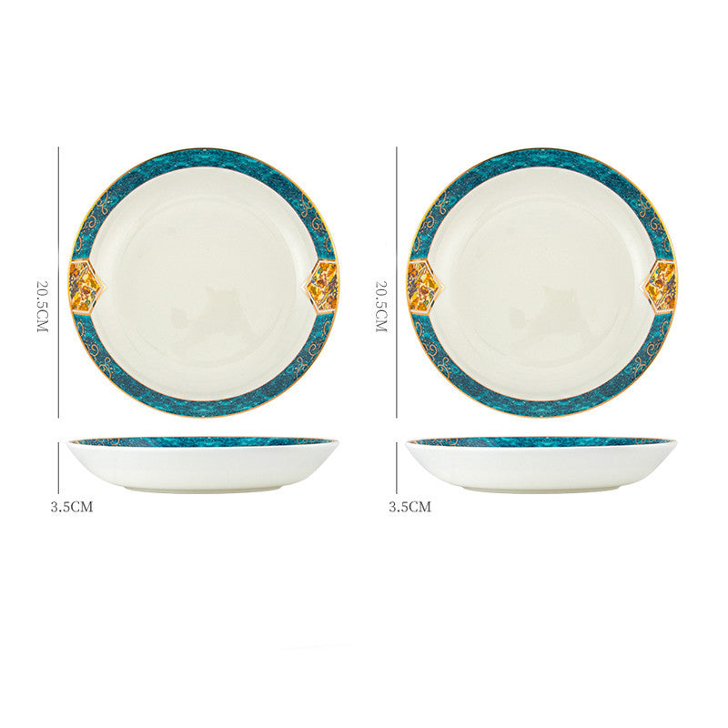 JC-250101DNW-022  Dinner Plates Ceramic Steak Plate Web Porcelain