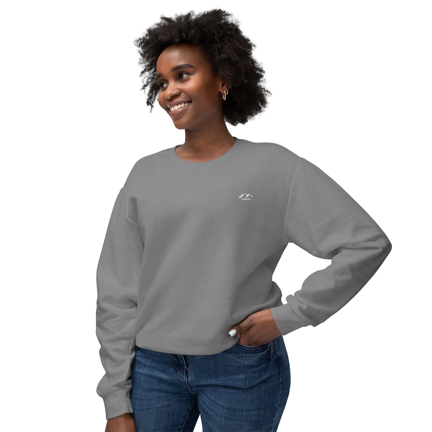 SW-113GRY-24  Unisex Lightweight Crewneck Grey Color Sweatshirt