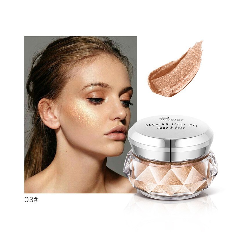 JC-241231MUP-017  Face Highlighter Jelly Gel Mermaid Eyeshadow Glow Body Glitter Festival Makeup Iluminador Gold Liquid Highlighter Bronzer