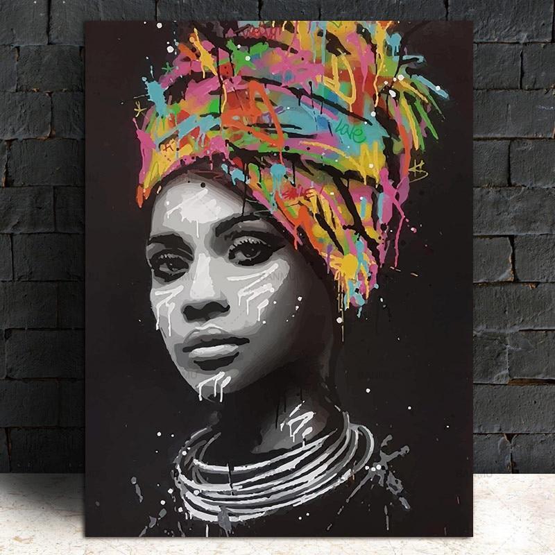 JC-250104PNT-035 Turban African woman canvas painting