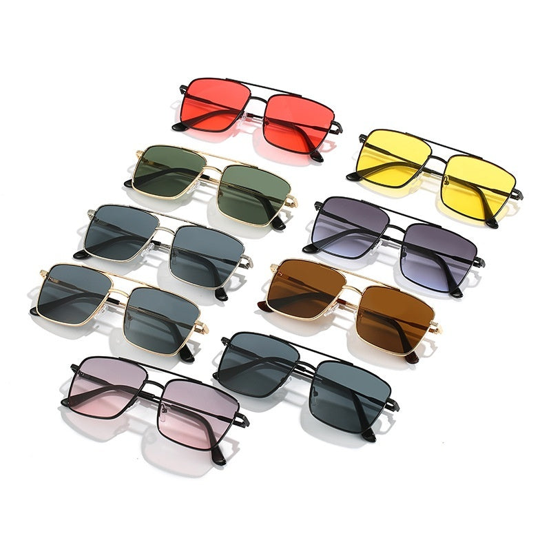 JC-250105MGL-031  Metal Frame Sunglasses Retro Europe And America Ocean Lens