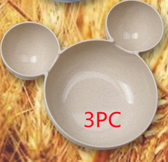 JC-250101DNW-032  Wheat Straw, Children's Bowl, Cartoon, Wheat Chopsticks, Fork Spoon, Fruit Dish, Mickey's Bowl, Lovely Gift Set