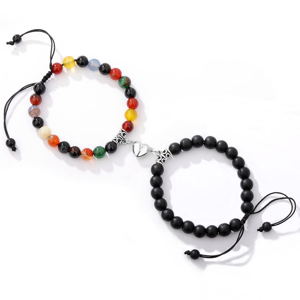 JC-241230BBJ-039  A Pair Of Magnetic Couple Bracelets Induce Vibration