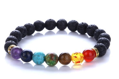 JC-241230BBJ-054  Colorful Blue Turquoise Bracelet Chakra Chakra Energy Yoga Beads Bracelets