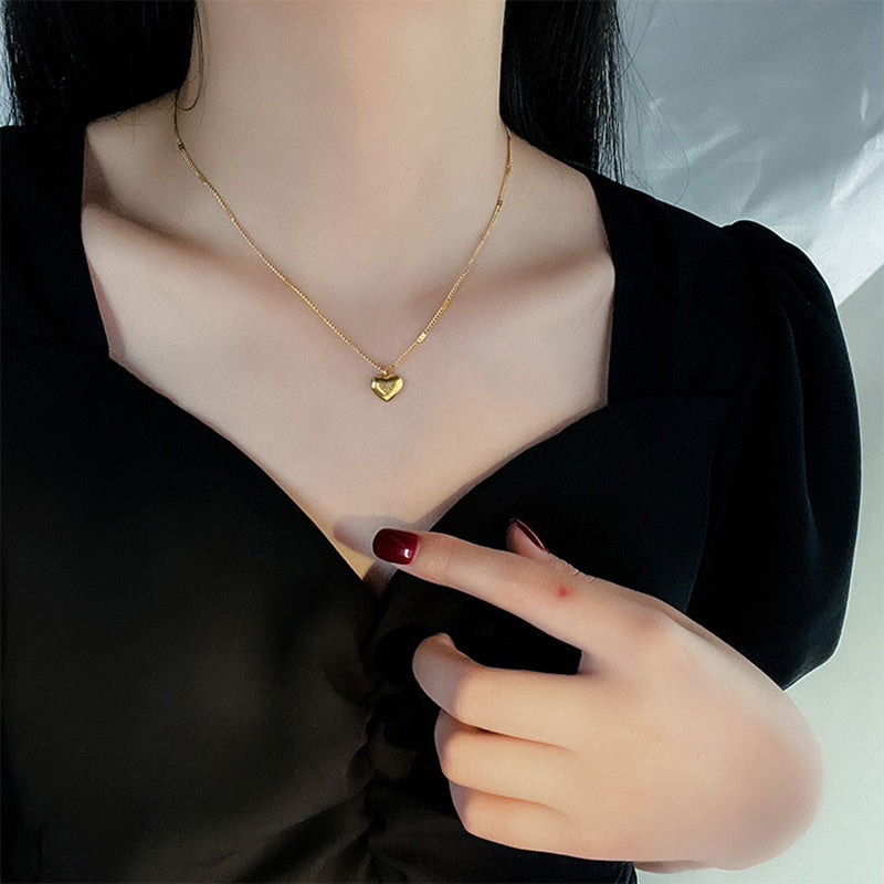 JC-250106NCL-038  Fashion Jewelry Necklace For Women New Trend Vintage Simple Love Heart Pendant Elegant Party Jewelry Birthday Gifts