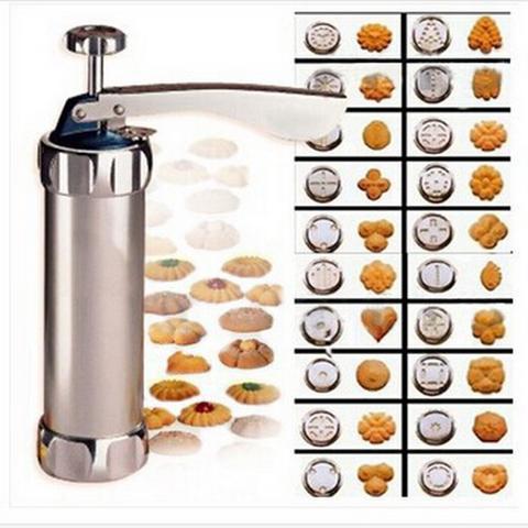 JC-241226KCT-039  Domestic Cookie Press Kit Stainless Steel Cookie Press Making Gun Biscuits Cake Mold