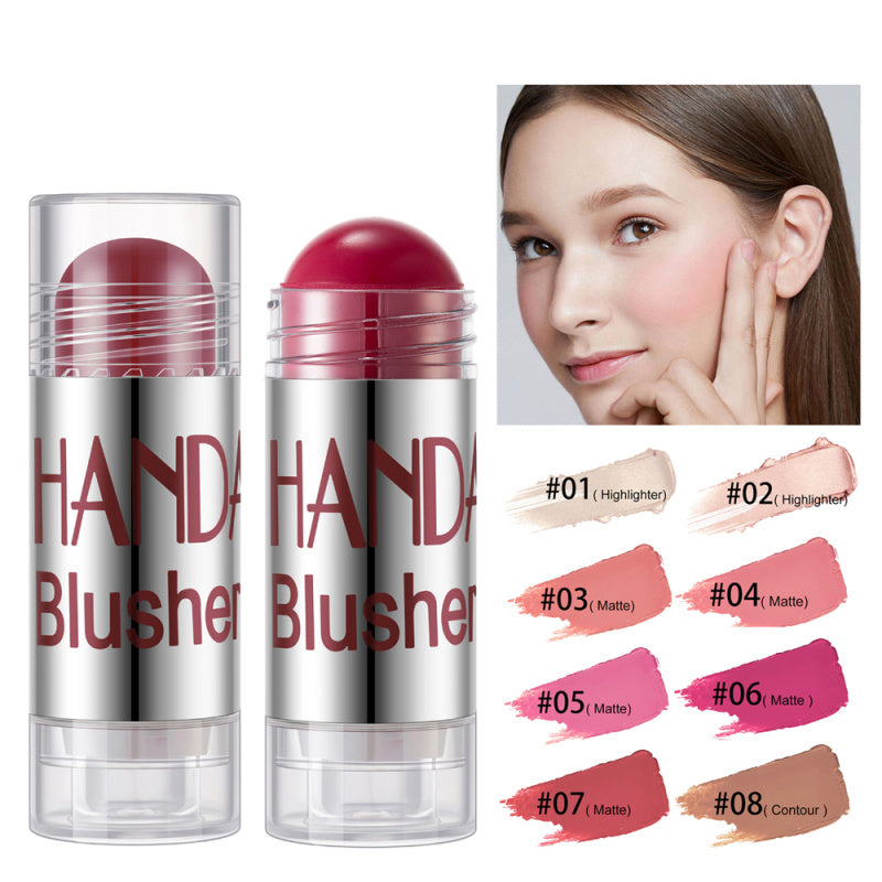 JC-241231MUP-038  Cheek Blusher Shimmer Blush Stick Face Makeup Highlighter Bronzer Contour Cream Long-lasting Facial Make Up Cosmetics