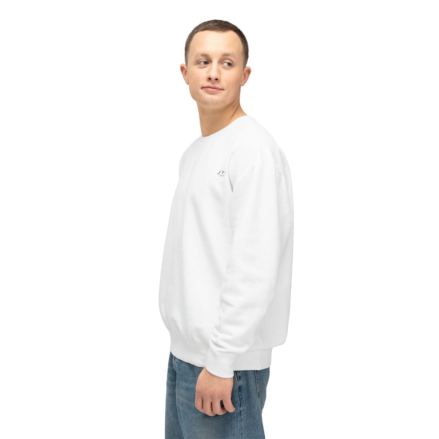 SW-102WT-24  Unisex Lightweight Crewneck White Color Sweatshirt