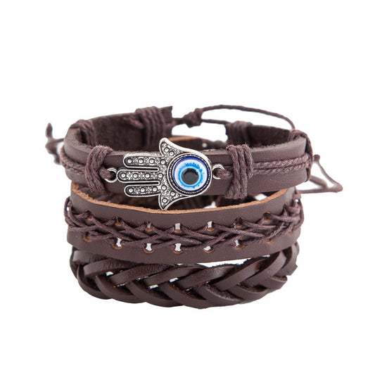 JC-241230BBJ-030  Palm eye leather men's bracelet