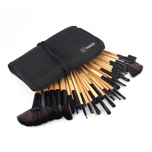 JC-241228BUT-027  Professional 32Pcs Makeup Brush Foundation Eye Shadows Powder Blue Make Up Brushes Tools Cosmetic Bag pincel maquiagem Brushes