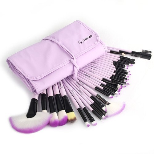 JC-241228BUT-027  Professional 32Pcs Makeup Brush Foundation Eye Shadows Powder Blue Make Up Brushes Tools Cosmetic Bag pincel maquiagem Brushes