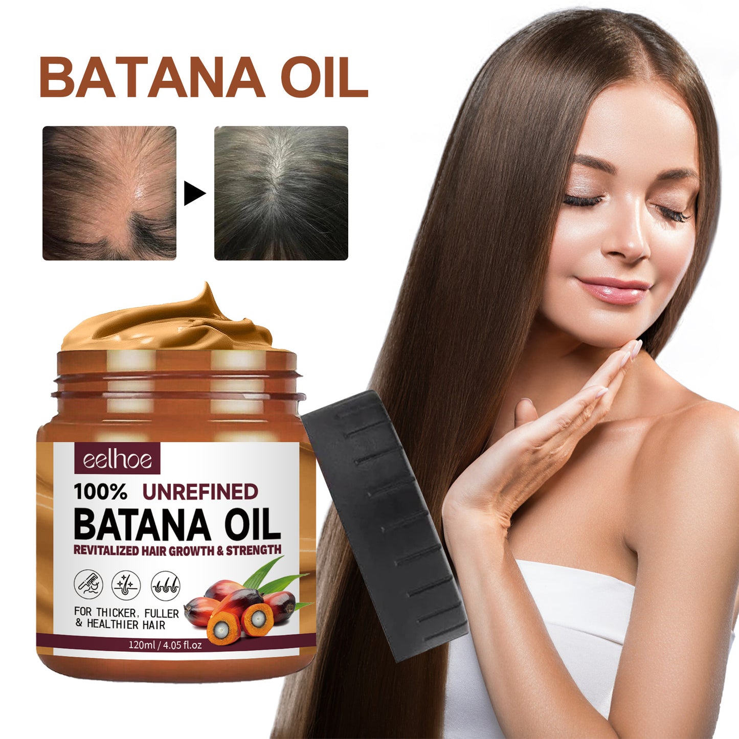 JCM-107MST-24  EELHOE Batana Oil Conditioner Moisturizes, Repairs, Strengthens Hair Roots, Prevents Supple, Dense Hair, And Solidifies And Fluffy Hair