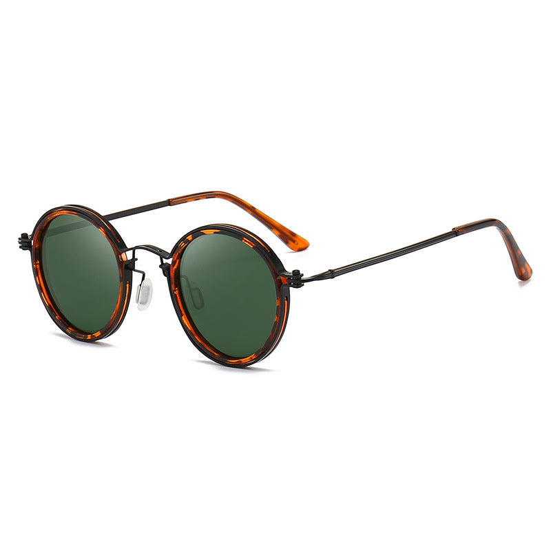 JC-250105MGL-054  Sunscreen Retro Style Round Frame Metal Sunglasses