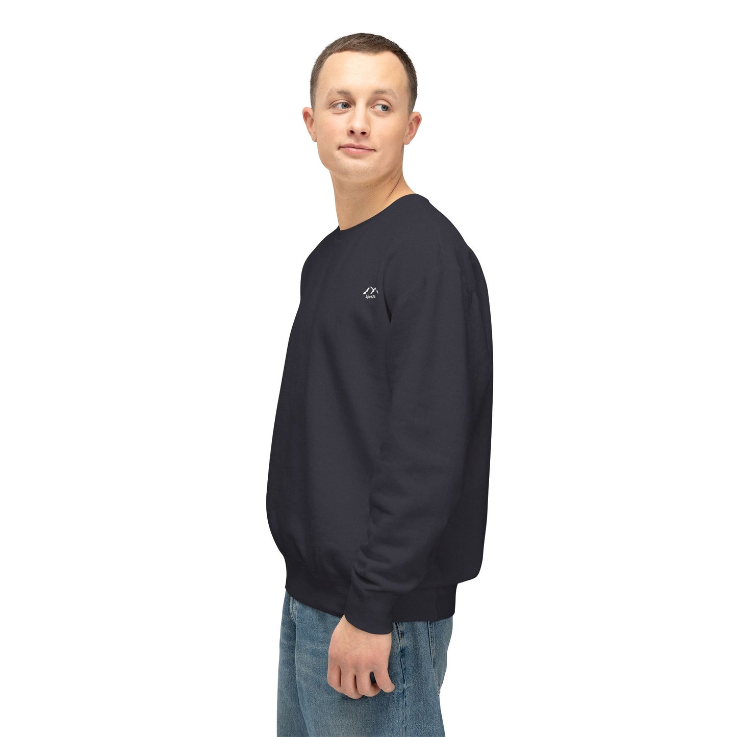 SW-104BLK-24  Unisex Lightweight Crewneck Black Color Sweatshirt