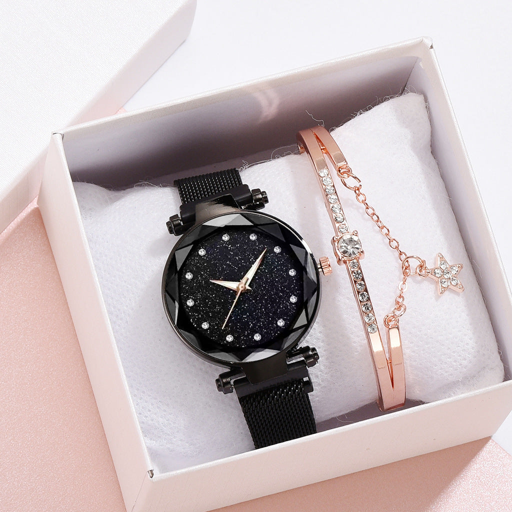 JCFW-093MK-24  Luxury Women Watches Bracelet Set Fashion Elegant Magnet Buckle Ladies Starry Sky Watch Set Relogio