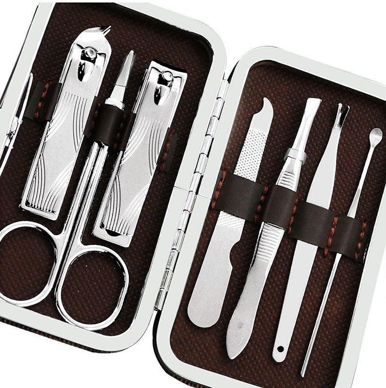 JC-241228BUT-116  Checked pattern personal care 7-piece nail clippers