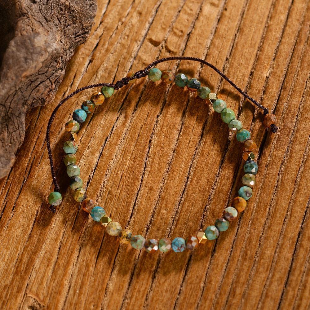 JC-241230BBJ-087  Natural African Turquoise Braided Bracelet Adjustable Bracelet