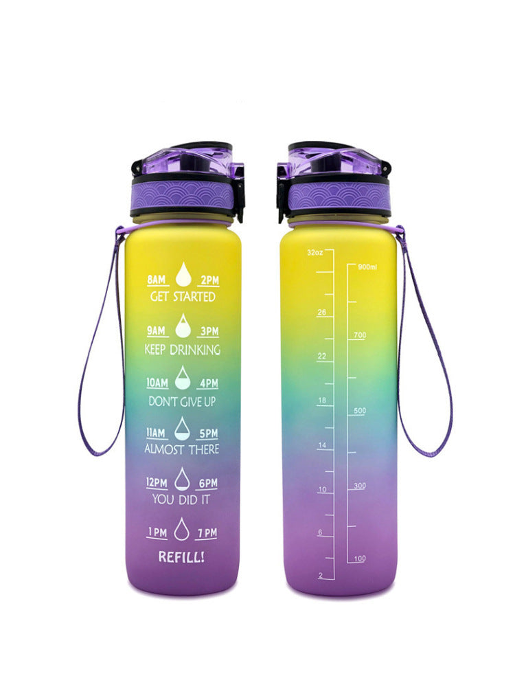 JC-250103DWR-014  Transparent Flask Water Bottle 1000ml Bottled Kawaii Bottle Bpa Free Infuser Plastic Milk Sports Clear Water Bottle Kawaii Cup