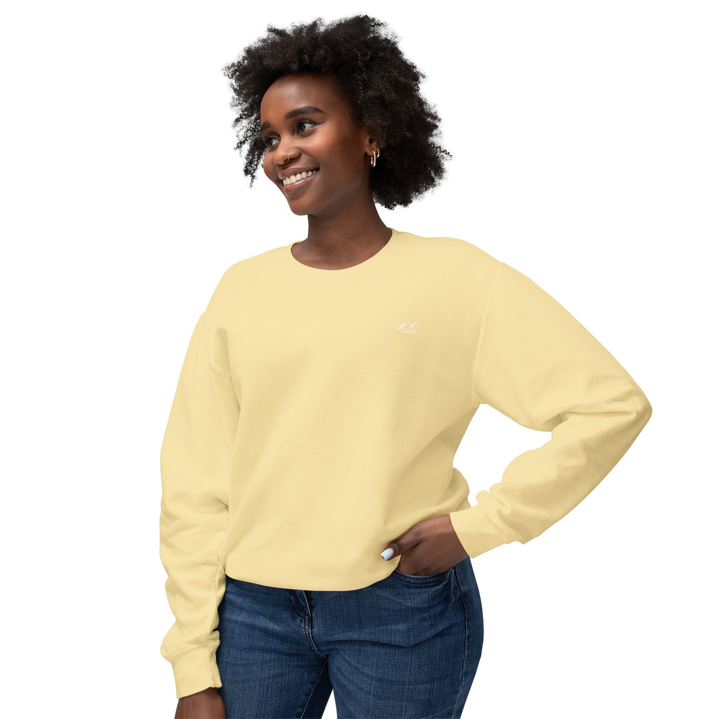 SW-107YLO-24  Unisex Lightweight Crewneck Butter Color Sweatshirt